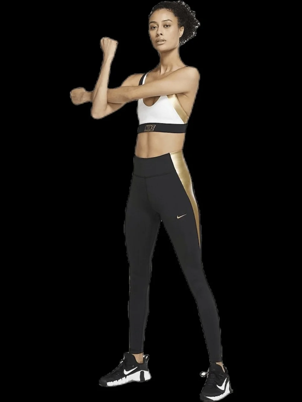 Nike Women's Black & Gold High-Waist Leggings